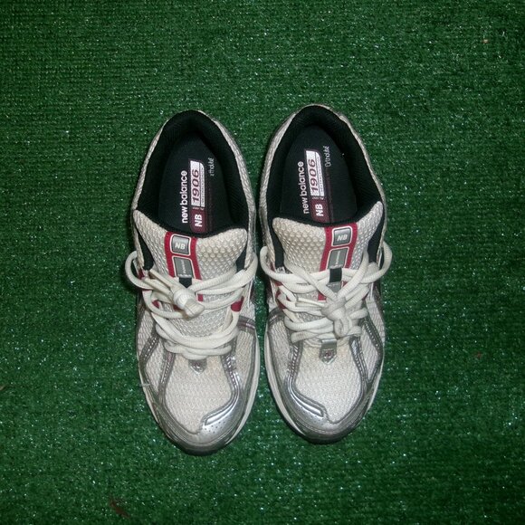 New Balance Metallic Silver and Red Athletic Shoes main image 4